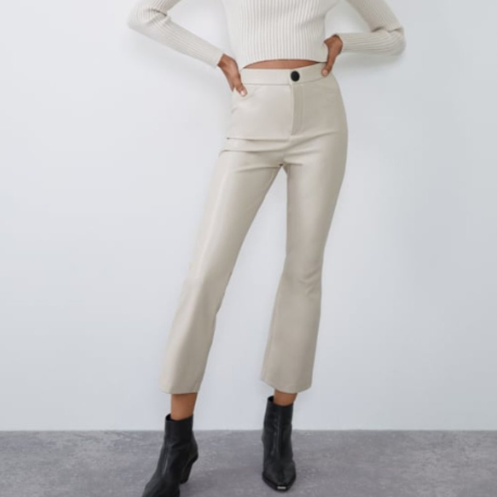 Faux Leather Flared Leggings